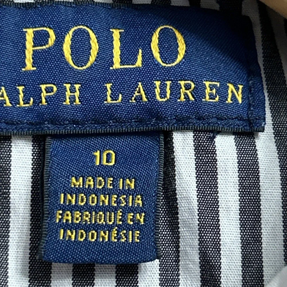 Girls Polo Ralph Lauren AOP Bear Print Belted Shirt Dress Sz 10 Gorgeous